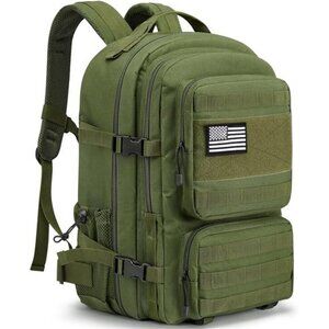 Large Tactical Backpack 45L Molle Military Hiking Camping Bug Out Bag Green